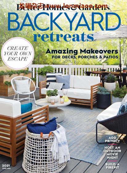 [美国版]Better Homes and Gardens 美好家园生活杂志 特刊 Backyard Retreats